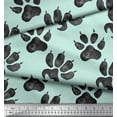 thumbnail image 2 of Soimoi Green polyester Crepe Fabric Lion Stencil Foot Animal Print Sewing Fabric Yard 42 Inch Wide, 2 of 3