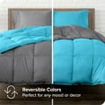 thumbnail image 3 of Bare Home Ultra-Soft Reversible Comforter - Goose Down Alternative - Queen, Gray/Aqua, 3 of 8