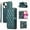 Darkgreen, variant on SaniMore for iPhone 15 Buisness Case, Zipper Purse [Card Holders] Magnetic Clasp Kickstand Wrist/Crossbody Chain Lanyard PU Leather Wear-resistant Full Body Protective Wallet Shell, Black