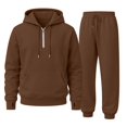 thumbnail image 5 of ZsaeSM Womens 2 Piece Tracksuit Sets Half Zip Long Sleeve Hooded Sweatshirts & Drawstring Jogger Pants Casual Trendy Outfit Set Brown L, 5 of 5