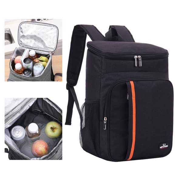 WEYOUNG 18L Thermal Rucksack Waterproof Outdoor Backpack Barbecue Cooler Compartments Pocket Bag Oxford Cloth School Pouch Compartments Pocket Gray