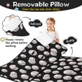 thumbnail image 3 of Baseballs Piles Black Pattern Teens Toddler Nap Mat with Pillow, Sleeping Mat Bag for Preschool Daycare 50"x20", 3 of 6