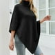 thumbnail image 5 of Moda mujer Otoño Invierno sólido chal botón capa solapa-cuello tejer abrigo Tops, 5 of 6