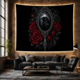 thumbnail image 6 of Around Profile Raven with Facing Enclosed Ornate Detailed, Spooky Gothic for Gothic Decor Fans, Dark Art Decor, Halloween Gift, Tapestry Wall Hanging for Bedroom and Dorm, 6 of 7