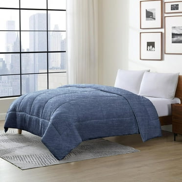 Twin Comforter - Lightweight & Extra Soft Down Alternative Bedding - All-Season Comfortable Bed Comforter - Wrinkle Fade Stain Resistant - Dark Indigo, Twin