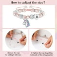 thumbnail image 3 of Turandoss Dainty Unicorn Bracelet for Girls Pink Pearl Initial Heart Adjustable Letter A-Z Fashion Jewelry Birthday Flower Girl Gifts for 4 5 6 7 8 9 10 11 12 13 14 15 16 Year Old, 3 of 9