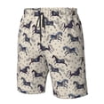 thumbnail image 6 of Uemuo Horse Pattern Men's Swim Trunks Hawaiian Beach Bathing Suit Swimsuits Beach Quick-Dry Shorts with Pockets-Small, 6 of 9