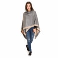 thumbnail image 4 of Women's Shawl Wrap Poncho for Cape Ruana for Travel Plane Blanket, Reversible Open Front Design (PC01-4L), 4 of 9