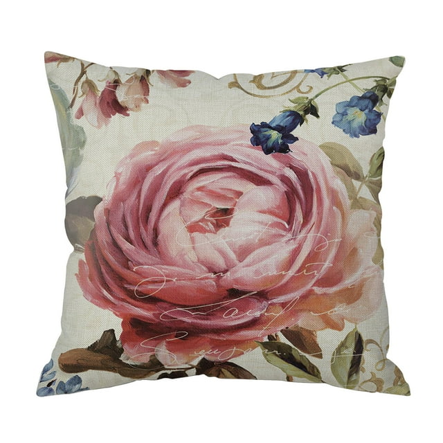 asddcavvf And Linen Pillowcase Flower Cushion Green Flower Leaf Cushion Sofa Living Room Cushion Cover Extra Long Pillowcase Working Wheels Pillowcase Zip Pillowcase