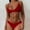 Red, variant on Dolkfu Tie Back Womens Swimsuits Tops Sexy Padded Bikini Sets Push Up High Cut Two Piece Swimwear for Women 2026 L
