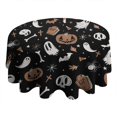 thumbnail image 4 of Vintage Halloween Pattern Round Tablecloth 60"x60",Wrinkle Wipeable Table Cloth for Kitchen Dining Room Picnic Patio Party, 4 of 6