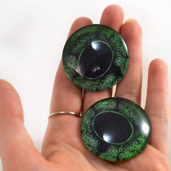 Green Frog Glass Eyes
