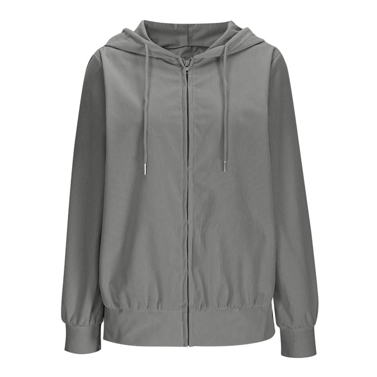 QATAINLAV Women's Lightweight Zip Up Hoodies Solid Casual Long