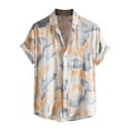 thumbnail image 2 of Handshe Men's Hawaiian Patchwork Short - Sleeve Beach Casual Shirt, 2 of 9