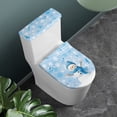 thumbnail image 2 of HELLHERO ESnowman Music Pattern lastic Edge Elastic Bottom Toilet Seat Lid Cover, Polyester Fabric, Washable Bathroom Toilet Lid Cover Set, Universal, 2 of 7
