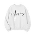 thumbnail image 4 of Girls Valentine Shirt White Long Sleeve Crewneck with Heart Print | Kids Valentine Sweatshirt | Valentine's Day Top for Kids to Youth Gift,Size 11-12 T, 4 of 6