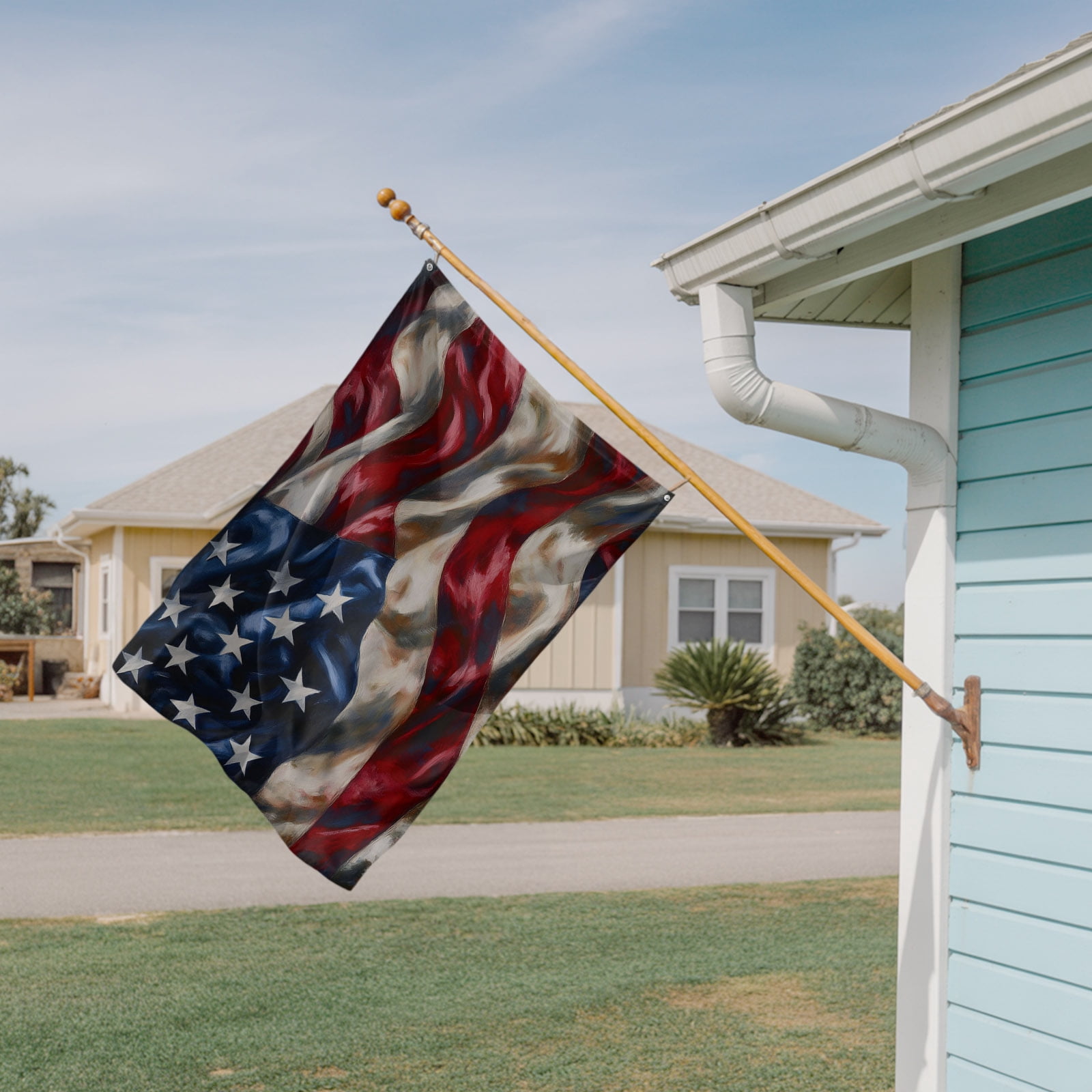 4th of July Flags for Outside 3x5 ft Patriotic American Flag Outdoor Flags Double Sided Grommets House Banner Vintage Ripples USA Flag Patio Yard Flag for Outdoor Party Porch Independence Day