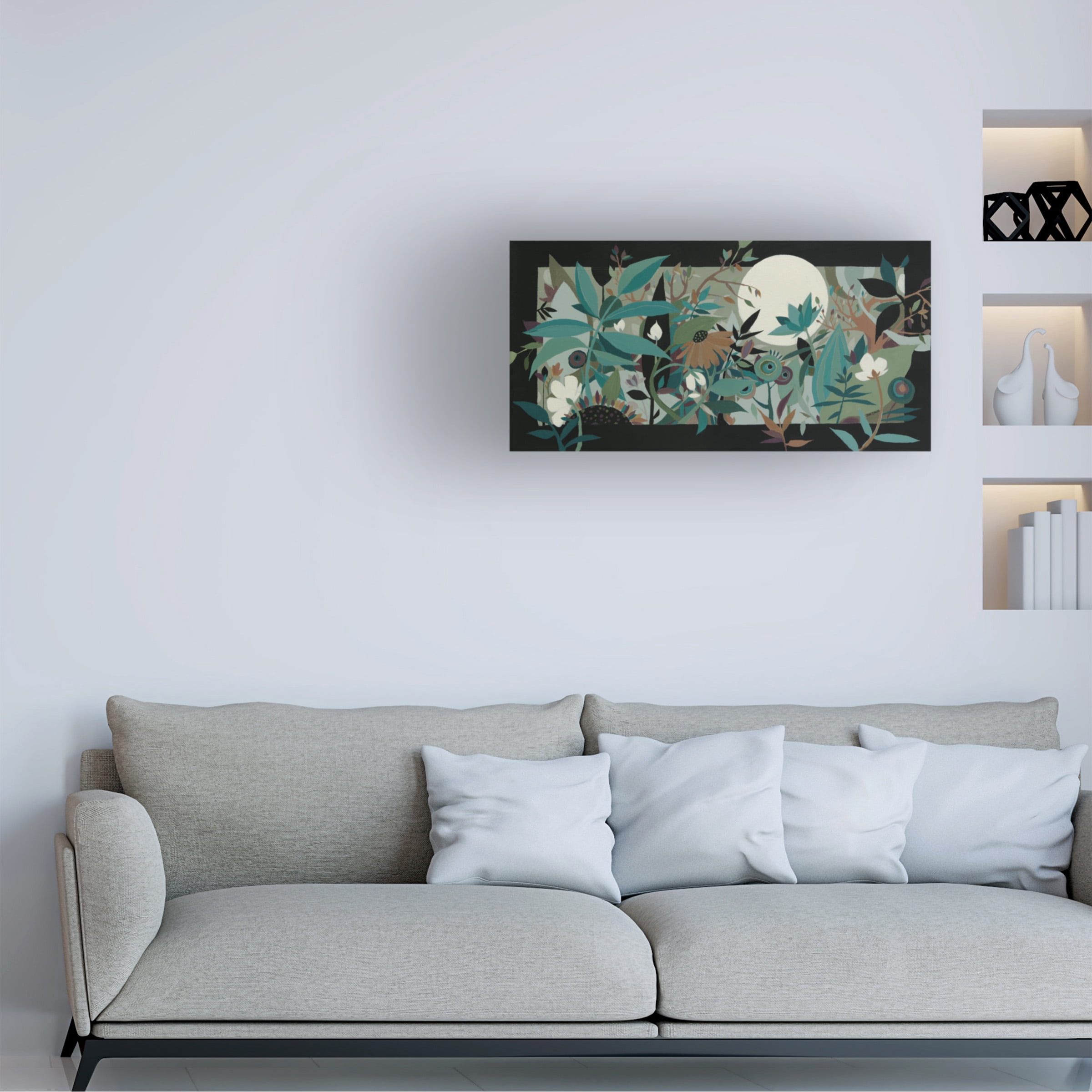 Canvas Wall Art - Sue Davis 'New Garden' Wall Art for Living Room, Bedroom, or Office Décor by Trademark Fine Art - 24 x 12 Inches