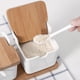 thumbnail image 4 of EeaseMX Tarros de cerámica para especias, azucarero, recipientes para almacenar alimentos con cuchara y tapa de bambú para la cocina del hogar., 4 of 8