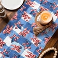 thumbnail image 3 of 250th Anniversary Table Runner 90 Inches, 4th of July Blue Red Stars Bow Plaid Bed Runner Dresser Scarves Tabletop for Indoor Outdoor Parties/Ceremony/Banquet, 13" x 90", 3 of 9