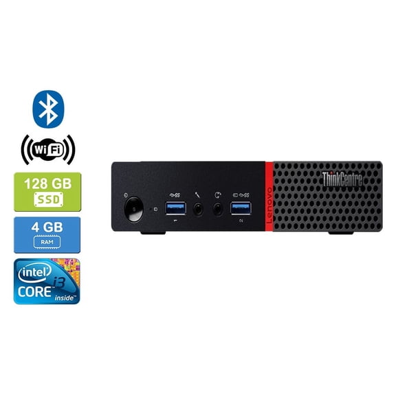 Used: LENOVO M700 Intel Core i3-6100T 4GB 128GB SSD Win 10 Pro Wifi Bluetooth