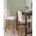 thumbnail image 2 of Farmhouse Pink White Striped Bar Stool Covers Set of 2, Modern Stripes Stretch Washable Bar Chair Covers with Backs, Removable Pub Counter Height Chair Cover for Kitchen Dining Room Cafe, 2 of 7