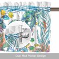 thumbnail image 6 of Watercolor Sea Turtle Coral Seaweed Valances for Windows,Kitchen Valance Rod Pocket Short Curtain, Ocean Life Fish Seahorse Valance Curtain Window Valances for Bedroom Bathroom Living Room 42x18in, 6 of 9