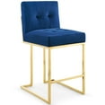 thumbnail image 2 of Modway Privy Gold Stainless Steel Performance Velvet Counter Stool Set of 2 in Gold Navy, 2 of 4