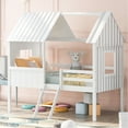 thumbnail image 2 of Twin Size Wood House Bed With Two Side Windows - Create A Whimsical Space (white White Spark Joy And Imagination, 2 of 7