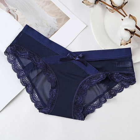 Underwear Women Pack Microfiber Lace Sexy Triangle Low-Waisted Cotton Brief Soft Easy Care Panties