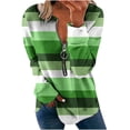 thumbnail image 2 of 2023 Chandail de Mode pour Femmes Rabais de 50 % Liquidation Hauts pour Femmes Automne Manches Longues Chandail Ample Chemise Chic Décontractée Chandails à Rayures à Col Rond pour Dames, 2 of 5