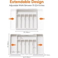 thumbnail image 2 of Lifewit Silverware Drawer Organizer, Expandable Utensil Tray for Kitchen, BPA Free Flatware and Cutlery Holder, Adjustable Plastic Storage for Spoons Forks Knives, Large, White, 2 of 17