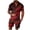 Red, variant on KKBOTIVE Mens Summer Outfit Set Button Down Crewneck Shorts Sleeve Tracksuit Summer Adult Tracksuits, Hot Pink Size: S
