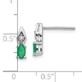 thumbnail image 2 of 14K White Gold Emerald Diamond Earring, 2 of 2