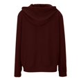 thumbnail image 4 of HLKJKLS Long Sleeve Shirts For Women Zip Up Hooded Cardigan With Large Pockets Long Sleeve Polyester Cotton Blend Red S-3Xl, 4 of 8