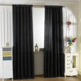 thumbnail image 3 of 1pc Pure Satin Window Curtain Room Half Shading Drape Curtains (Black), 3 of 4