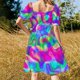 thumbnail image 5 of Adaptadores de 45 RPM para música retro de pop art, vestido de manga corta para DJ, vestido vintage., 5 of 7