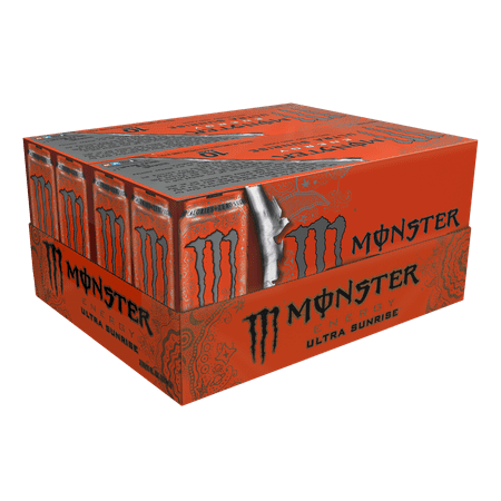 (20 Cans) Monster Ultra Energy Drink, Sunrise, 16 Fl
