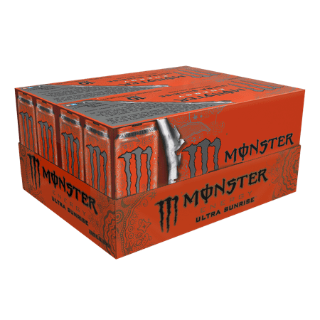 (20 Cans) Monster Ultra Energy Drink, Sunrise, 16 fl (Best Tasting Monster Drink)