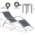 thumbnail image 2 of Aluminum 2 Lounge Chairs with 1 Table Set, Outdoor Patio Furniture Set for Poolside, Garden, and Beach - Recliners with Modern Design, 2 of 7