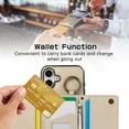 thumbnail image 6 of Wallet Function Case for iPhone 16 with Shoulder Strap & Card Slot Holder & Ring Buckle & Magnetic Clasp, Premium PU Leather Flip Folio Zipper Purse Women Girls Phone Case, Beige, 6 of 10