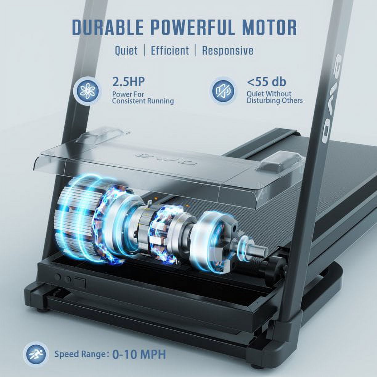 OMA Folding Incline Treadmills for Home with Max 2.25 HP, 300 LBS Capacity, SPEED up to 16 KM/H