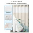 thumbnail image 2 of No Hook Cloth Fabric Shower Curtain with Snap in Liner, Underwater Fish Waterproof Shower Curtains Set with See Through Top Window, Coastal Coral Starfish Retro Beige Bath Curtains Shower 72"x84", 2 of 6