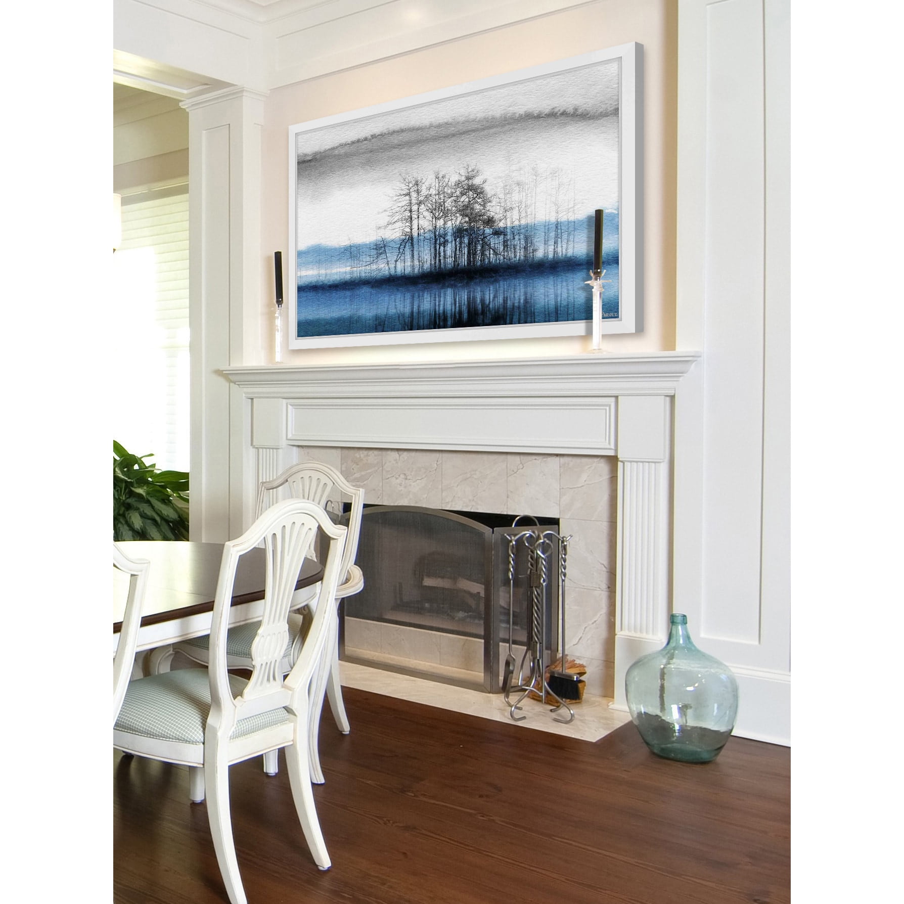Parvez Taj  - 'Tree Isle Reflects' Framed Painting Print 24 x 16