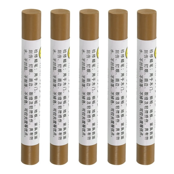 Furniture Repair Crayons Wax Filler Stick, 5Pcs Touch Up Pen Markers, Light Gray Oak