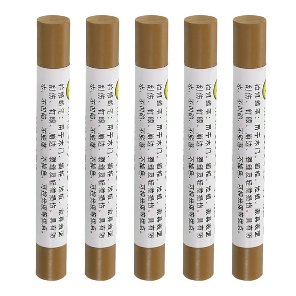Furniture Repair Crayons Wax Filler Stick, 5Pcs Touch Up Pen Markers, Light Gray Oak