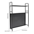 thumbnail image 2 of Black Desk Bookshelf Organizer Rack, 2 Tier Desk Shelf with Grid Pane & Pegboard Hooks Set, Desktop Hutch Bookshelf Office Supplies Organizer, 2 of 27