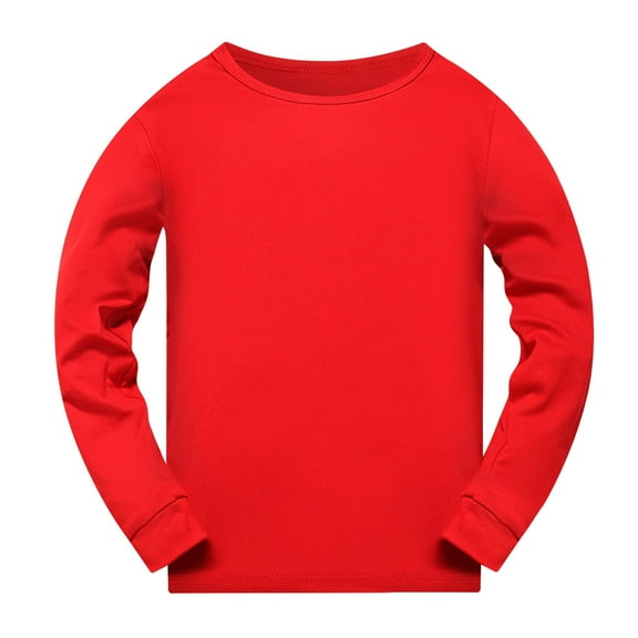 Toddler Boy Girl Long Sleeve Shirts Plain Colored Toddler Basic Tee Toddler Fall Clothes for Boys 2-3 Years