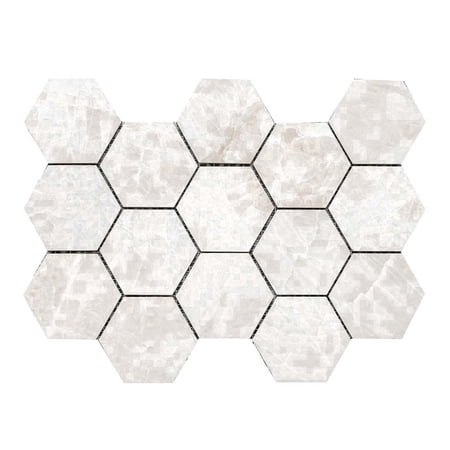 The Tile Life Galleria Taj Mahal 3 in x 3 in White Semi-Polished Porcelain Mosaic Tile 1 Sheet