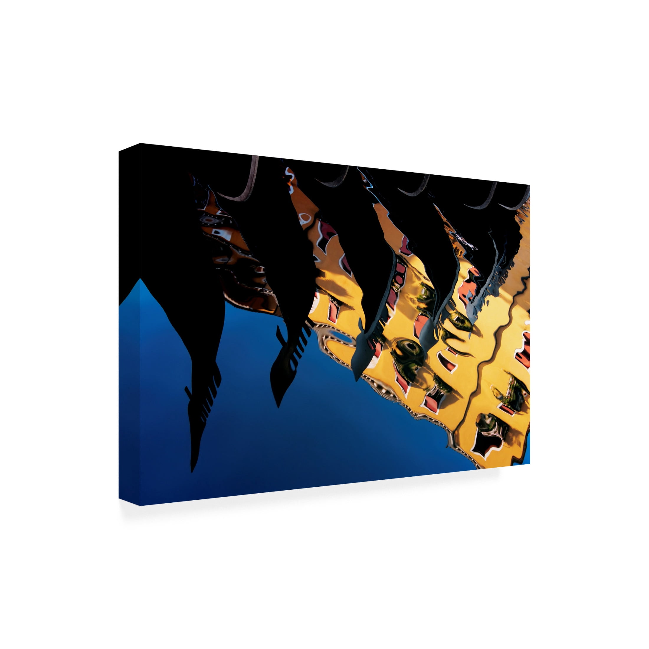 Canvas Wall Art - Fabrizio Vendramin 'Venice - Gondole - Reflex' Wall Art for Living Room, Bedroom, or Office D?cor by Trademark Fine Art - 32 x 22 Inches